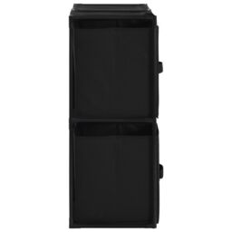 Berkfield Home Storage Cabinet with 4 Fabric Baskets Black 63x30x71 cm Steel - Size: 63 x 30 x 71 cm - thumbnail 5