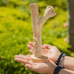 Serenityy Handmade Tree Carving - Grrenman Face, Hand Carved Ornament in Natural - thumbnail 2