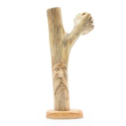 Serenityy Handmade Tree Carving - Grrenman Face, Hand Carved Ornament in Natural - thumbnail 5