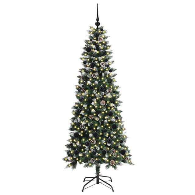 Berkfield Home Elegant Artificial Christmas Tree with 300 LEDs Green 76 x 76 x 180 cm - image 1