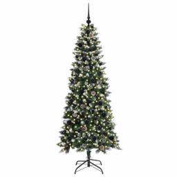 Berkfield Home Elegant Artificial Christmas Tree with 300 LEDs Green 76 x 76 x 180 cm