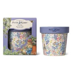 Peter Rabbit Purple Floral Printed Plant Pot Candle - Forget Me Not Floral - Size: Medium