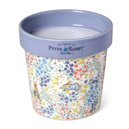 Peter Rabbit Purple Floral Printed Plant Pot Candle - Forget Me Not Floral - Size: Medium - thumbnail 2
