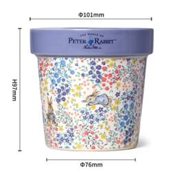 Peter Rabbit Purple Floral Printed Plant Pot Candle - Forget Me Not Floral - Size: Medium - thumbnail 3