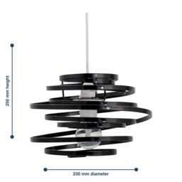 First Choice Lighting Set of 2 Black Metal Swirl Easy Fit Light Shades - thumbnail 4