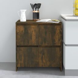 Berkfield Home Sideboard Smoked Oak 70x41x75 cm Engineered Wood in Brown - Size: 70 x 41 x 75 cm - thumbnail 1
