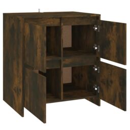 Berkfield Home Sideboard Smoked Oak 70x41x75 cm Engineered Wood in Brown - Size: 70 x 41 x 75 cm - thumbnail 5