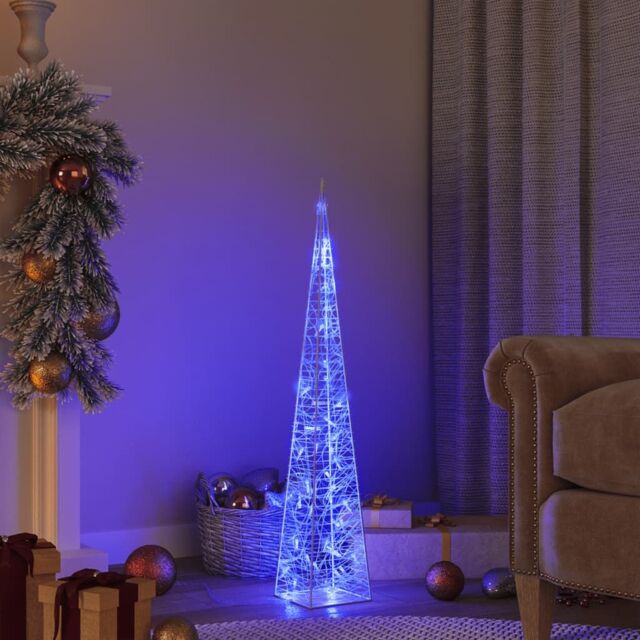 Berkfield Home Acrylic Decorative LED Light Cone Blue 90 cm - image 1