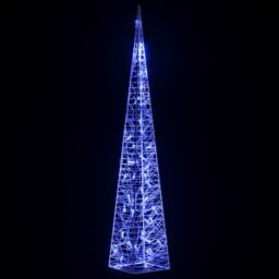 Berkfield Home Acrylic Decorative LED Light Cone Blue 90 cm - thumbnail 4