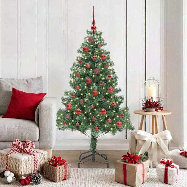 Berkfield Home Christmas Tree with 150 LEDs with Stand Green 150 cm PVC - image 1