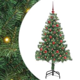 Berkfield Home Christmas Tree with 150 LEDs with Stand Green 150 cm PVC - thumbnail 2