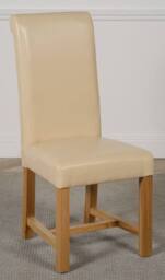 Thats Furniture Washington Leather Dining Chairs for Dining Room or Kitchen in Cream