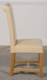 Thats Furniture Washington Leather Dining Chairs for Dining Room or Kitchen in Cream - thumbnail 3