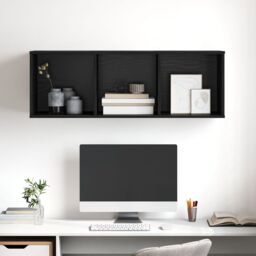 Berkfield Home TV Cabinet Black oak 37 x 37 x 107 cm Engineered wood - thumbnail 5