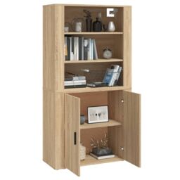 Berkfield Home Highboard Sonoma Oak Engineered Wood in Brown - thumbnail 5