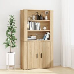 Berkfield Home Highboard Sonoma Oak Engineered Wood in Brown