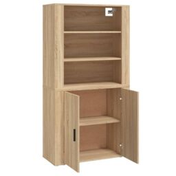 Berkfield Home Highboard Sonoma Oak Engineered Wood in Brown - thumbnail 6