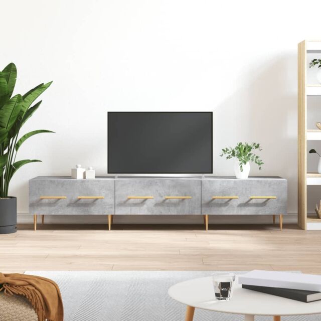Berkfield Home TV Cabinet Concrete Grey 150x36x30 cm Engineered Wood - Size: 150 x 36 x 30 cm - image 1