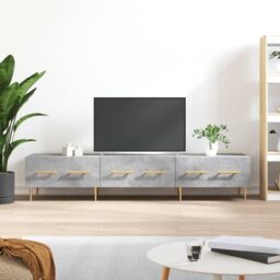 Berkfield Home TV Cabinet Concrete Grey 150x36x30 cm Engineered Wood - Size: 150 x 36 x 30 cm - thumbnail 1