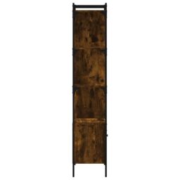 Berkfield Home Bookcase with Door Smoked Oak 44.5x30x154.5 cm Engineered Wood in Brown - thumbnail 5
