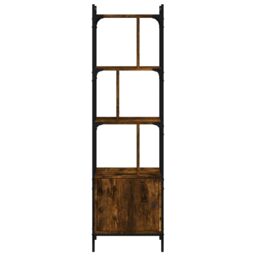 Berkfield Home Bookcase with Door Smoked Oak 44.5x30x154.5 cm Engineered Wood in Brown - thumbnail 4
