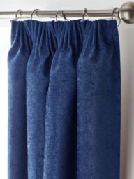 Luxury Living Chenille Blackout Pencil Pleat Top Curtains in Blue - Size: 117 cm x 96.5 cm - thumbnail 2