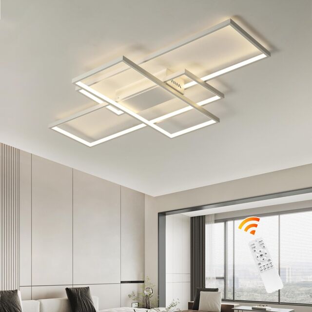 Garwarm Ceiling Light Dimmable LED Chandelier with Remote Control 50W Ceiling Lamp for Bedroom Dining Living Room Kitchen in White - image 1