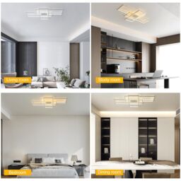 Garwarm Ceiling Light Dimmable LED Chandelier with Remote Control 50W Ceiling Lamp for Bedroom Dining Living Room Kitchen in White - thumbnail 7