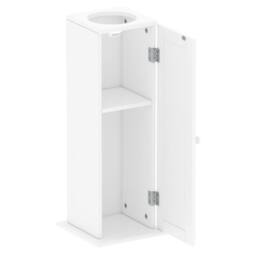 Xample Free Standing Toilet Paper Roll Holder Stand Wood Bathroom Storage Cabinet White - thumbnail 3