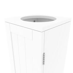 Xample Free Standing Toilet Paper Roll Holder Stand Wood Bathroom Storage Cabinet White - thumbnail 4