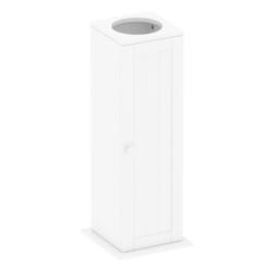 Xample Free Standing Toilet Paper Roll Holder Stand Wood Bathroom Storage Cabinet White - thumbnail 2