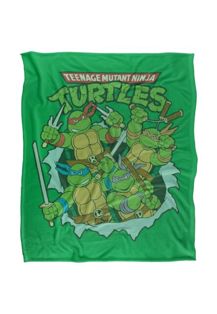 Teenage Mutant Ninja Turtles TMNT Group Retro Silky Touch Super Soft Throw Blanket 152 X 127 cm in White - image 1
