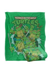 Teenage Mutant Ninja Turtles TMNT Group Retro Silky Touch Super Soft Throw Blanket 152 X 127 cm in White - thumbnail 2