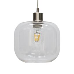 First Choice Lighting Bletch - Clear Glass with Satin Nickel Pendant Fitting - thumbnail 2
