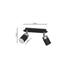 Milagro Joker Ceiling Lamp Hand Made Matt Black Polished Chrome Detail - thumbnail 6