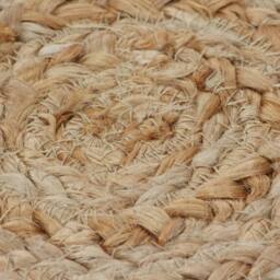 Berkfield Home Area Rug Braided Design Jute 120 cm Round in Beige - Size: 100 cm diameter - thumbnail 5