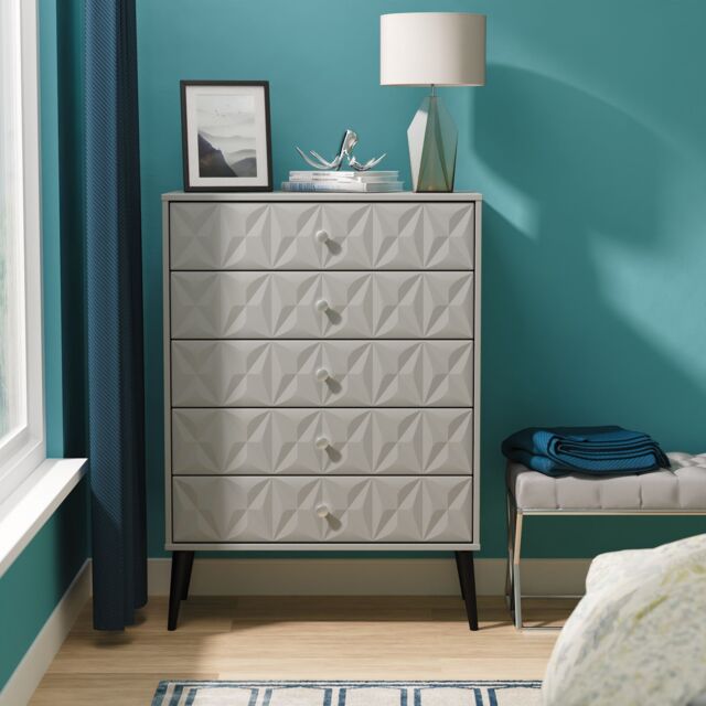 Ready Assembled 2 U Toledo 5 Drawer Chest (Ready Assembled) in Dark Grey - image 1