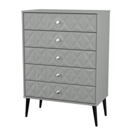 Ready Assembled 2 U Toledo 5 Drawer Chest (Ready Assembled) in Dark Grey - thumbnail 4