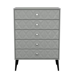 Ready Assembled 2 U Toledo 5 Drawer Chest (Ready Assembled) in Dark Grey - thumbnail 2