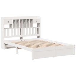 Berkfield Home Bookcase Bed without Mattress White 140x190cm Solid Wood Pine - Size: 140x190 cm - thumbnail 3
