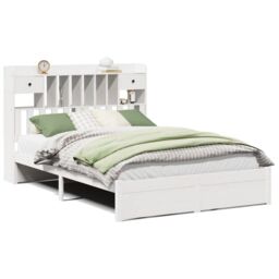 Berkfield Home Bookcase Bed without Mattress White 140x190cm Solid Wood Pine - Size: 140x190 cm - thumbnail 2