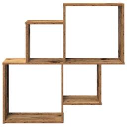 Berkfield Home Wall Shelf Old Wood 80x15x78.5 cm Engineered Wood in Brown - thumbnail 4
