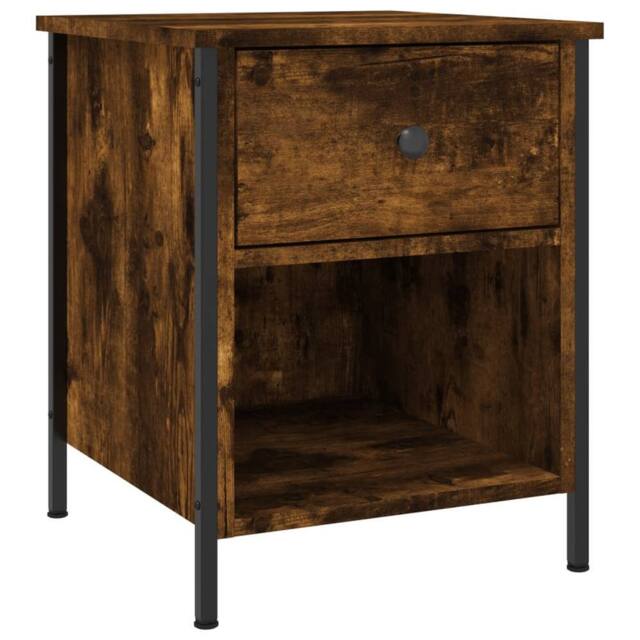 Berkfield Home Durable Bedside Cabinets 2 pcs Smoked Oak 40x42x50 cm Engineered Wood in Brown - Size: 40 x 42 x 50 cm - image 1