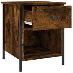 Berkfield Home Durable Bedside Cabinets 2 pcs Smoked Oak 40x42x50 cm Engineered Wood in Brown - Size: 40 x 42 x 50 cm - thumbnail 6