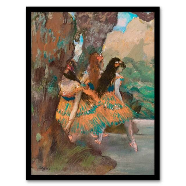 "Artery8 Young Ballet Dancers On Stage Degas Vintage Framed Wall Art Print - Size: W12"" x H16""" - image 1