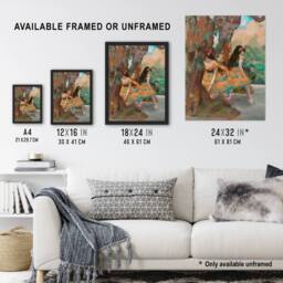 "Artery8 Young Ballet Dancers On Stage Degas Vintage Framed Wall Art Print - Size: W12"" x H16""" - thumbnail 3