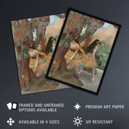 "Artery8 Young Ballet Dancers On Stage Degas Vintage Framed Wall Art Print - Size: W12"" x H16""" - thumbnail 2
