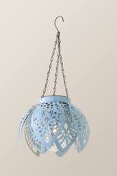 ValueLights Artichoke Pastel Solar Hanging Decorative Outdoor Garden Lantern Light in Baby Blue - thumbnail 3