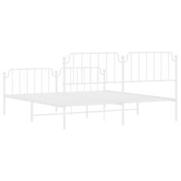 Berkfield Home Metal Bed Frame with Headboard & Footboard White 183x213 cm - thumbnail 8
