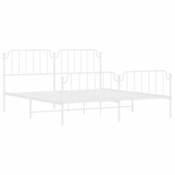 Berkfield Home Metal Bed Frame with Headboard & Footboard White 183x213 cm - thumbnail 5